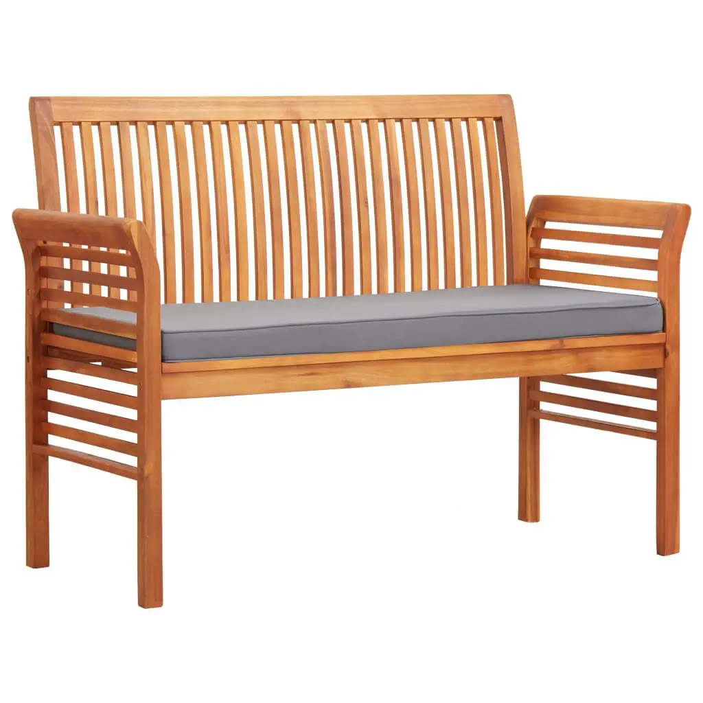 2-Seater Patio Bench Cushion 47.2 Inch Solid Acacia Wood Outdoor Seating