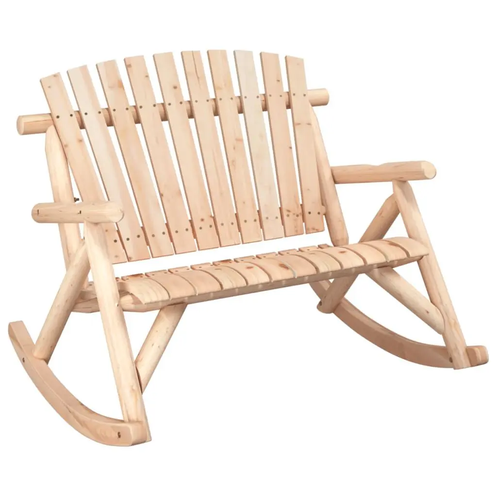 2-Seater Patio Rocking Bench 48.4x37.8x40.2 Inches Solid Wood Spruce Outdoor Furniture