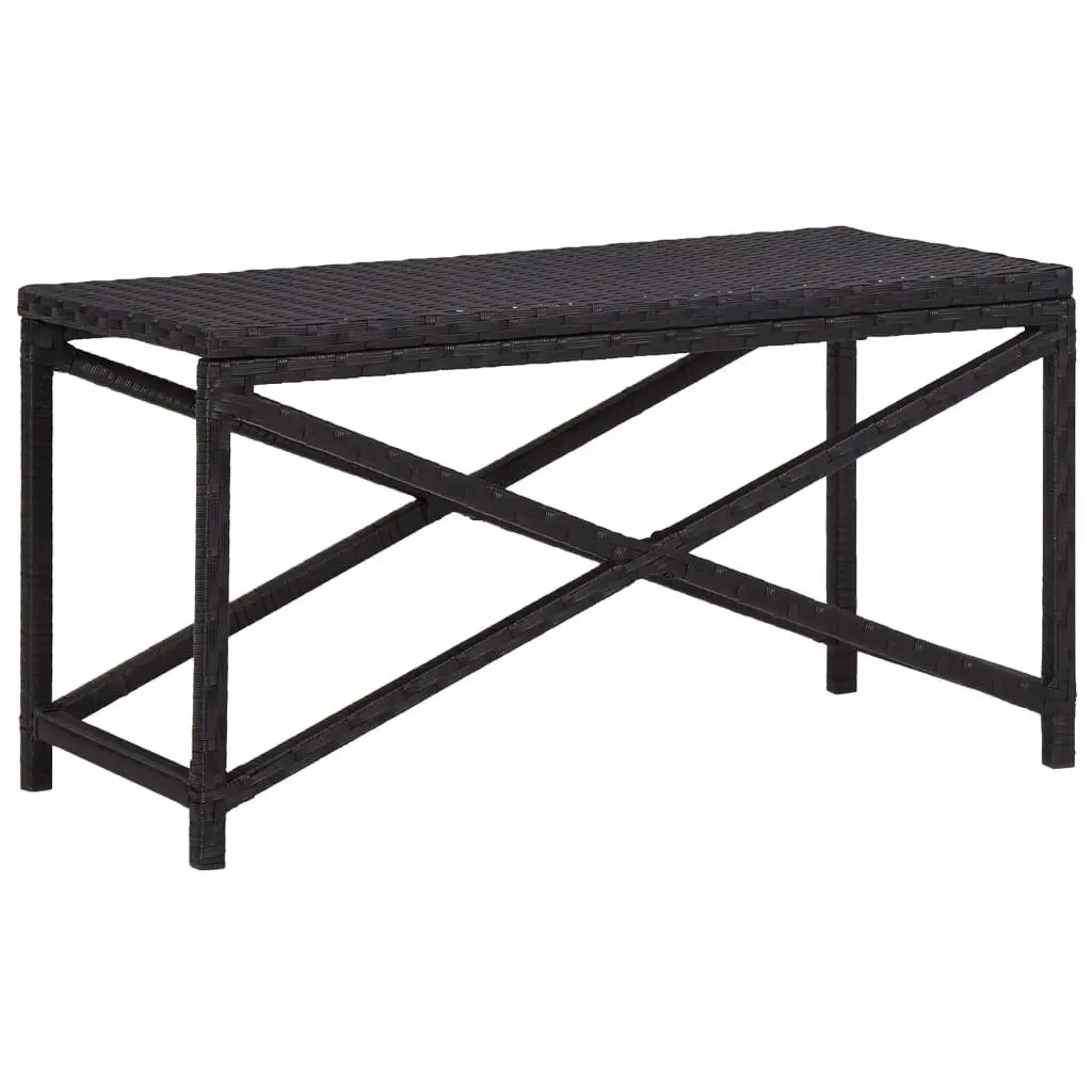 Patio Bench 31.5 Poly Rattan Black Outdoor Garden Seating