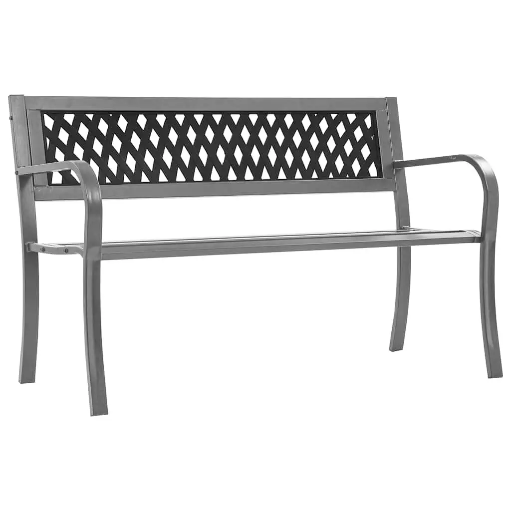 Patio Bench Black 47.2 Steel Outdoor Furniture