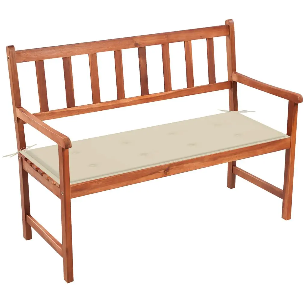 Patio Bench Cushion 47.2 Inches Solid Acacia Wood Outdoor Seating