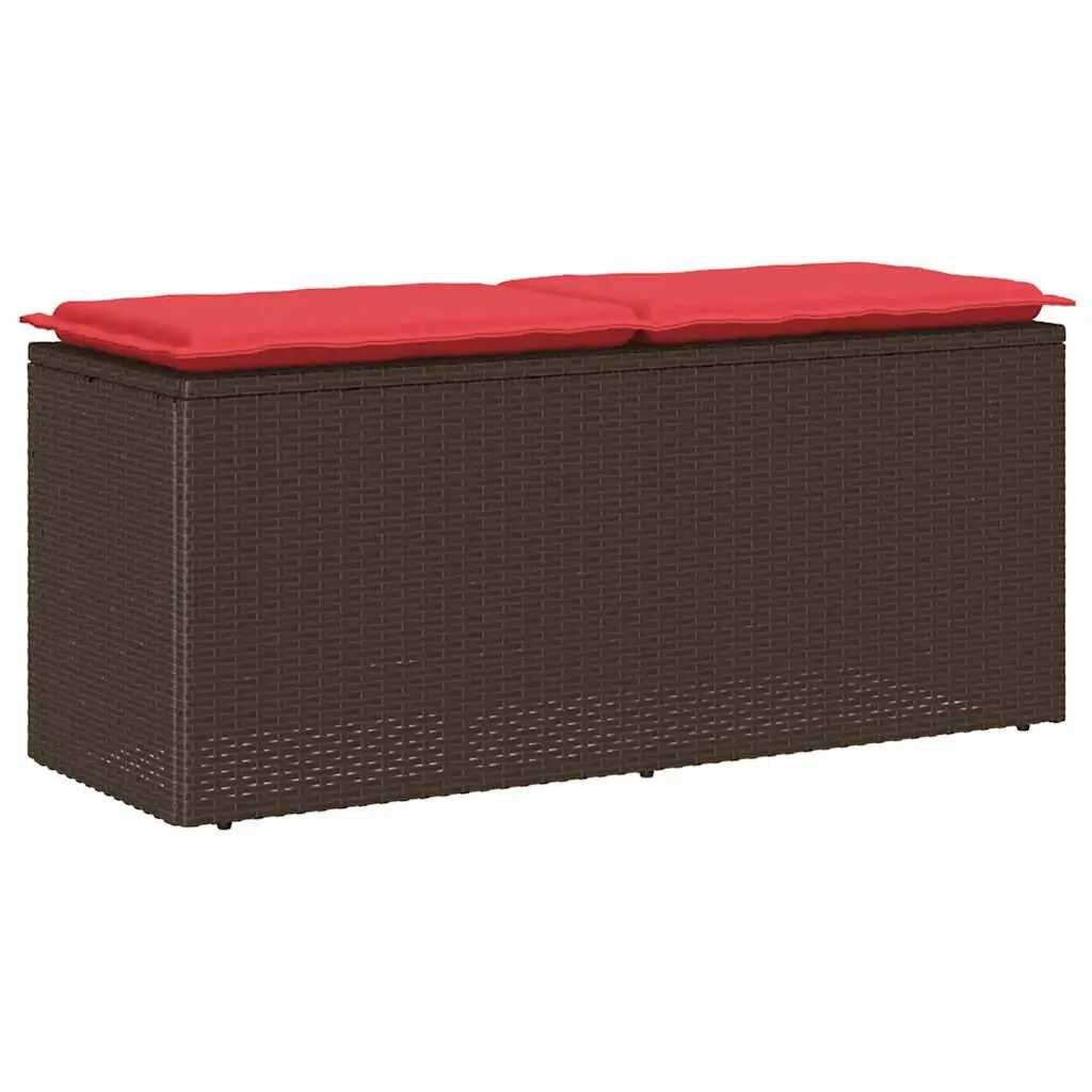 Patio Bench Cushion Brown 43.3x15.7x17.3 Poly Rattan Outdoor Furniture