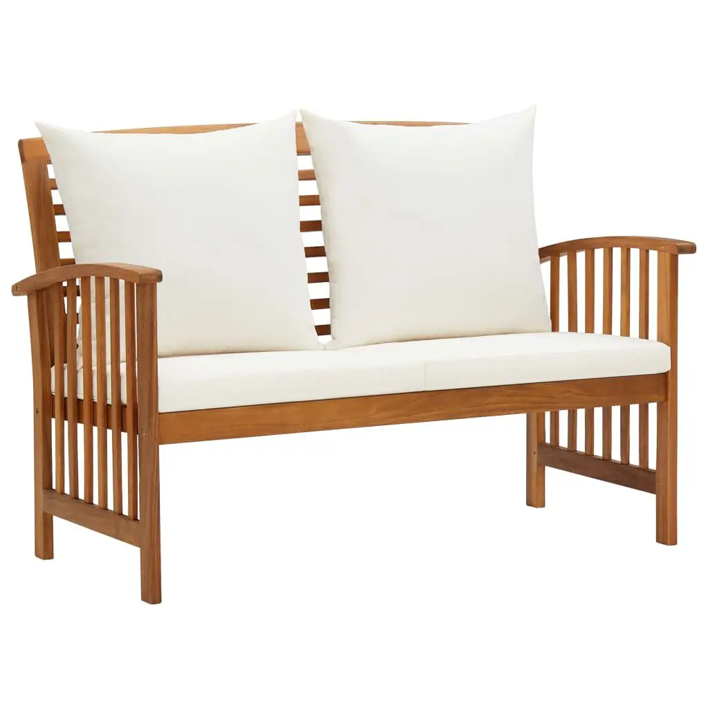 Patio Bench Cushions 46.9 Inch Solid Acacia Wood Outdoor Furniture