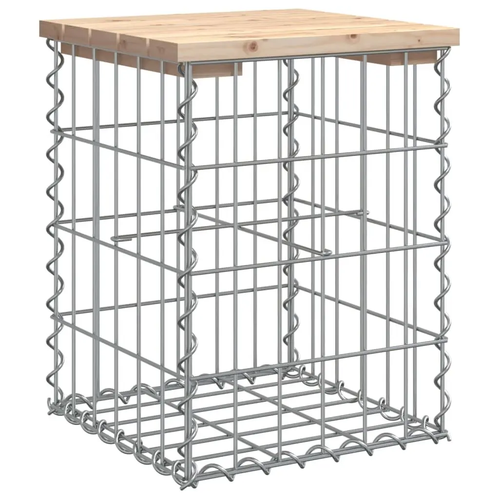Patio Bench Gabion Design 13x12.2x16.5 Solid Wood Pine Outdoor Seating