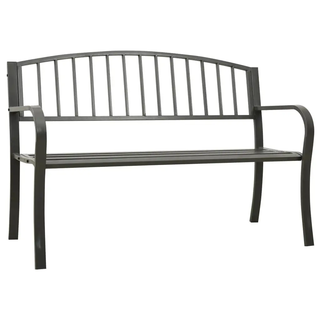Patio Bench Gray 47.2 Inch Steel Outdoor Garden Bench
