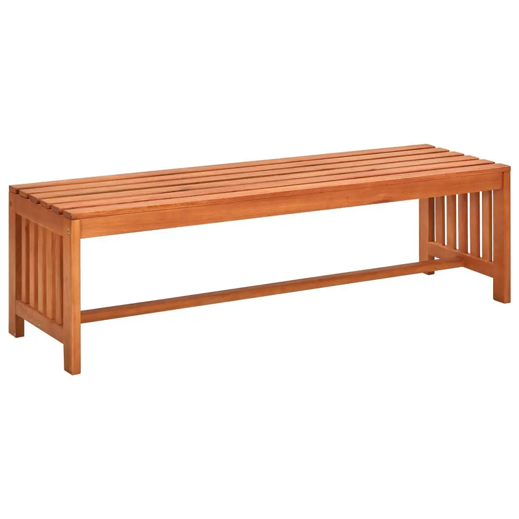 Solid Eucalyptus Wood Patio Bench 51.2 Inches Outdoor Seating