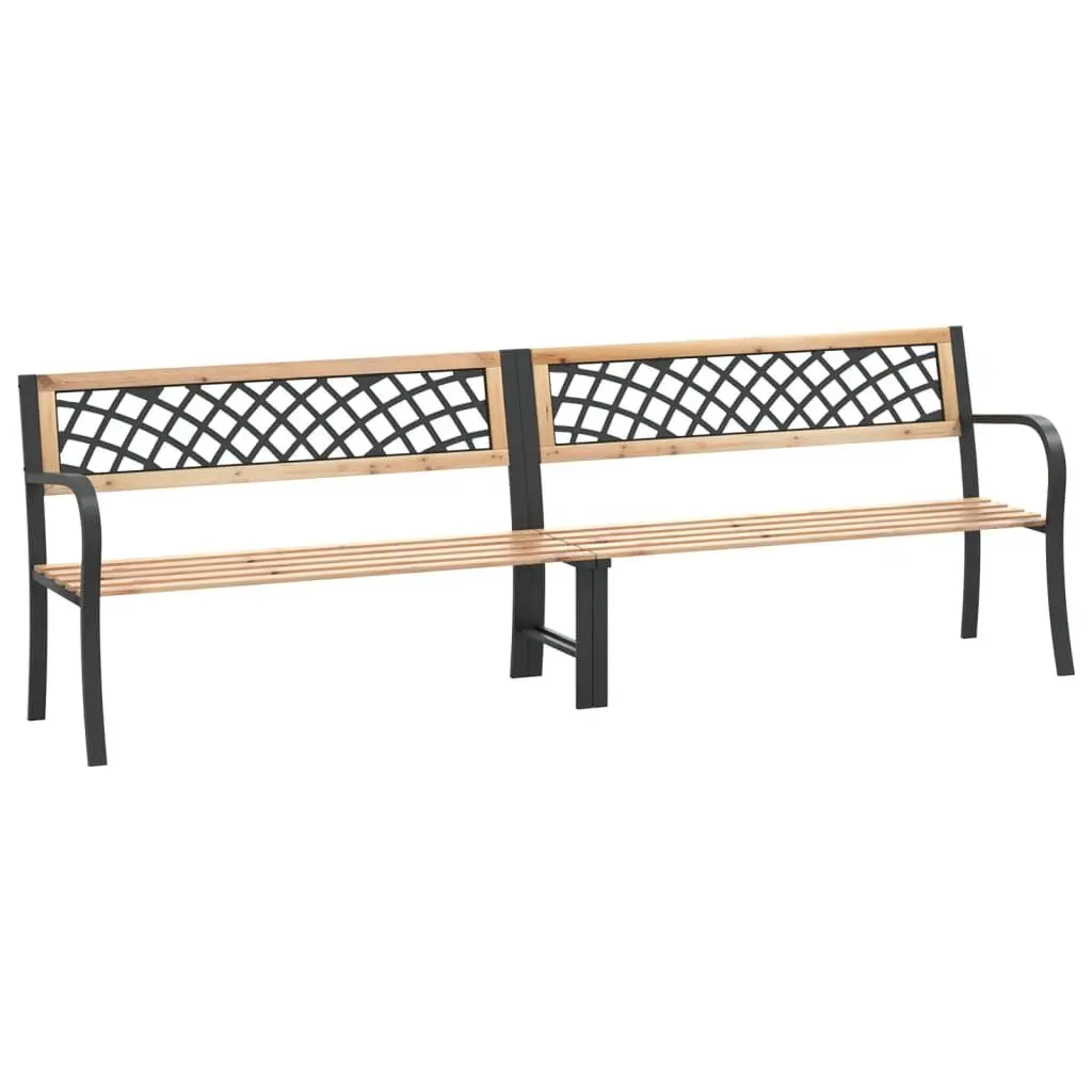 Twin Patio Bench 93.7 Inches Chinese Fir Wood Outdoor Garden Seating