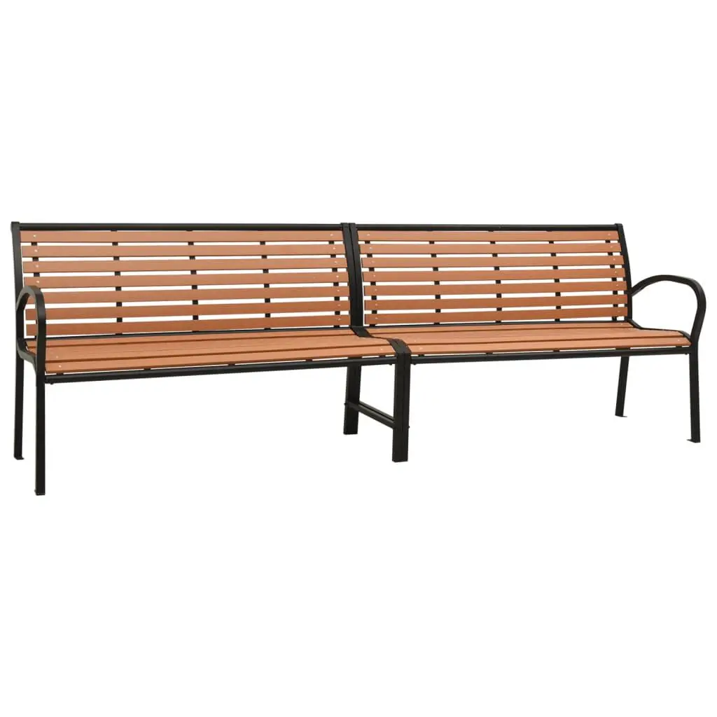 Twin Patio Bench 98.8 Inch Steel and WPC Outdoor Garden Bench
