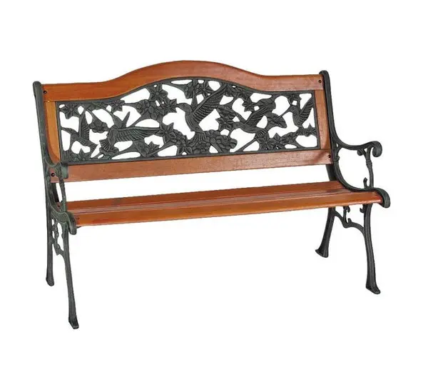 Worldwide Sourcing SXL-PB7104-N 9-Slat Hummingbird Park Bench Outdoor Garden Furniture