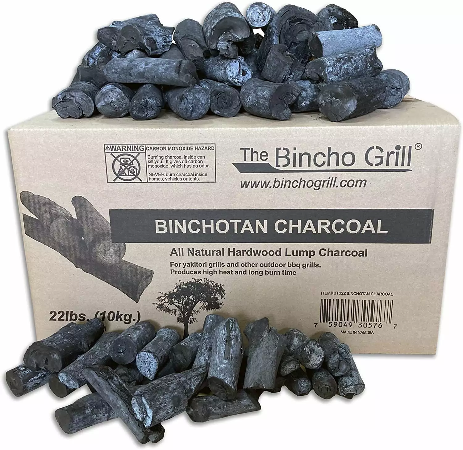 Bincho Grill Binchotan Charcoal 22 lbs Japanese BBQ Yakitori and Charcoal Grills 22