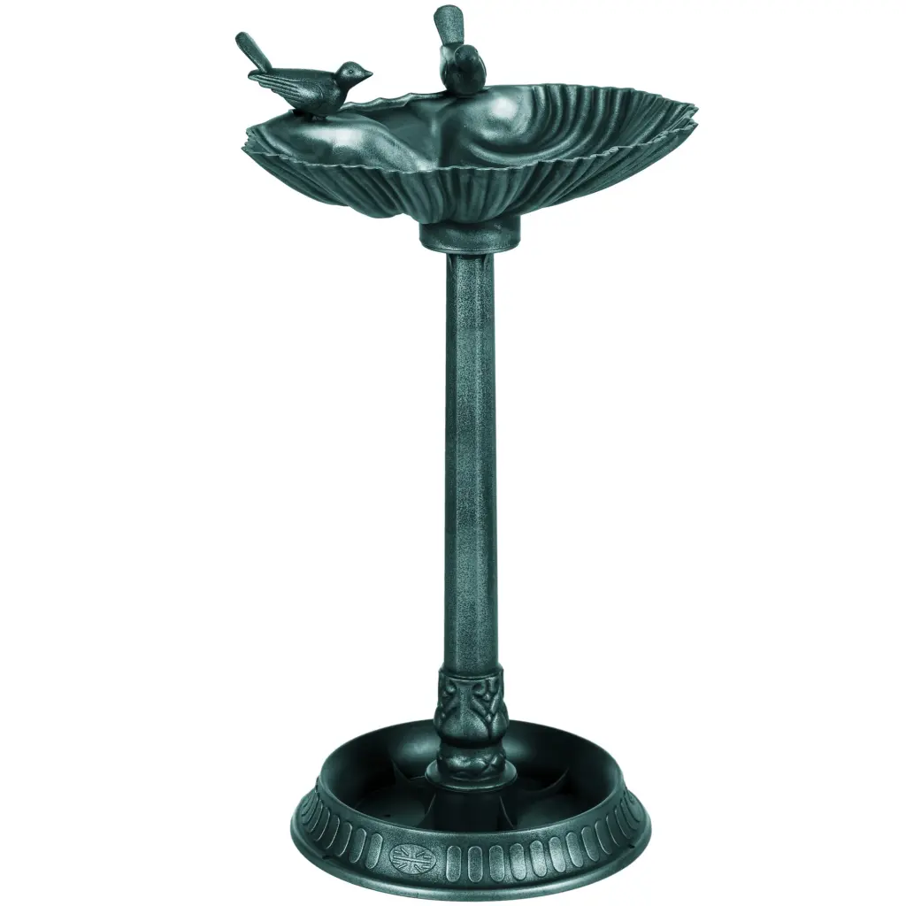 Outsunny 32" Antique Bird Bath Pedestal Flower Planter Base Vintage Garden Decor aosom business