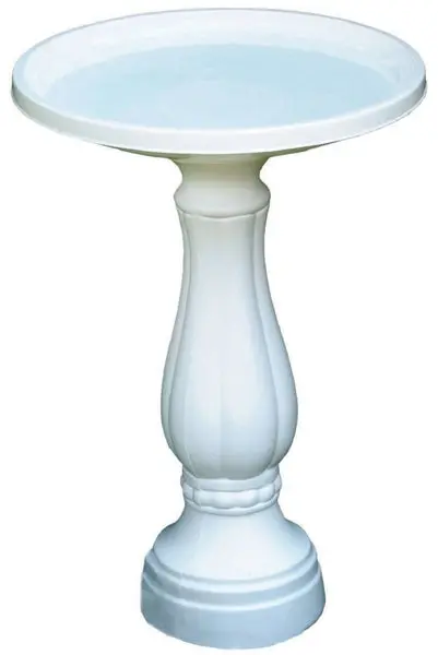 Bloem 270-10 Classic Promo Bird Bath Pedestal, White - Decorative Garden Bird Bath