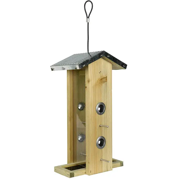 Nature's Way Galvanized Weathered Vertical Feeder Holds 1.5 Qt Seed