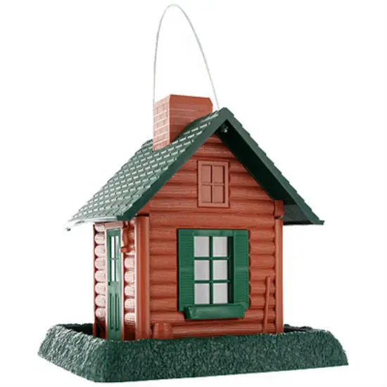 North States 9083 Log Cabin Birdfeeder Holds 5 Lbs Seeds Large Outdoor Bird Feeder