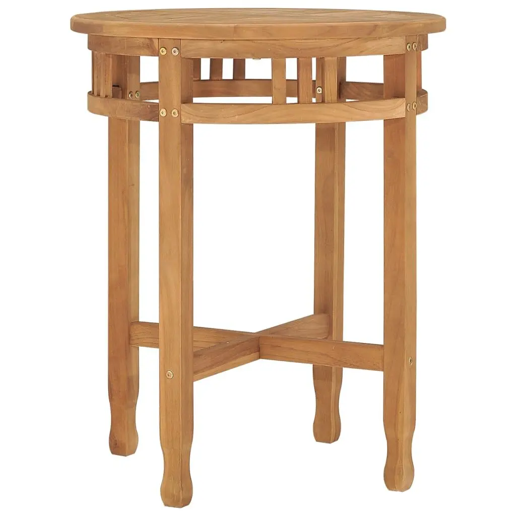 Bistro Table 23.6x29.7 Inches Round Solid Teak Wood Outdoor Dining Table