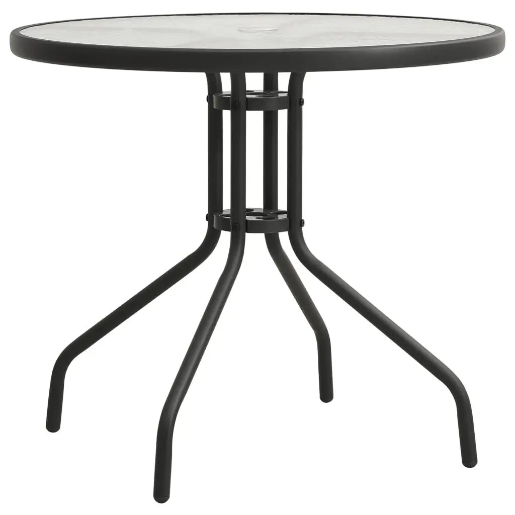 Bistro Table Anthracite 31.5 Inch Round Steel Outdoor Dining Table