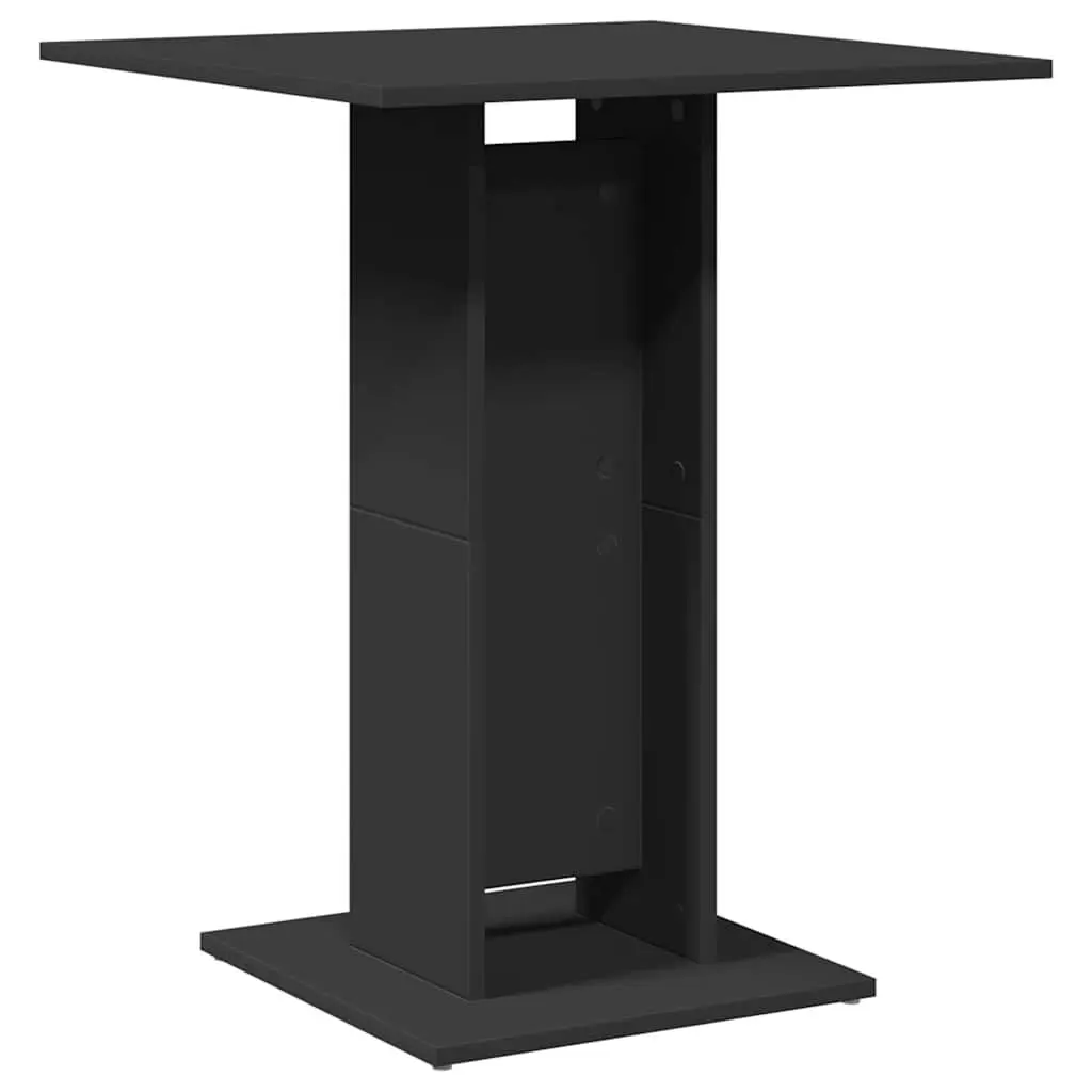 Bistro Table Black 23.6x23.6x29.5 Inches Engineered Wood Small Cafe Table