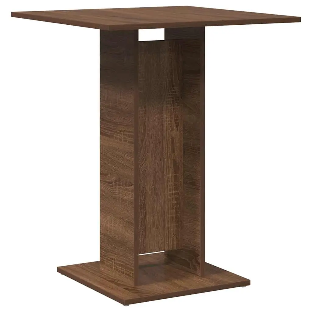 Bistro Table Brown Oak 23.6x23.6x29.5 Inches Engineered Wood Small Dining Table