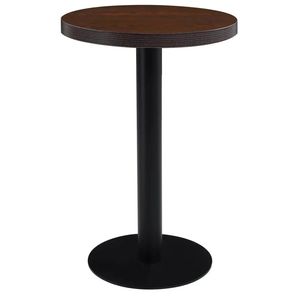 Bistro Table Dark Brown 19.7 Inches MDF Small Cafe Table