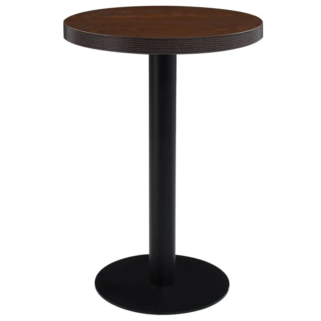 Bistro Table Dark Brown 23.6 Inches MDF Compact Dining Table
