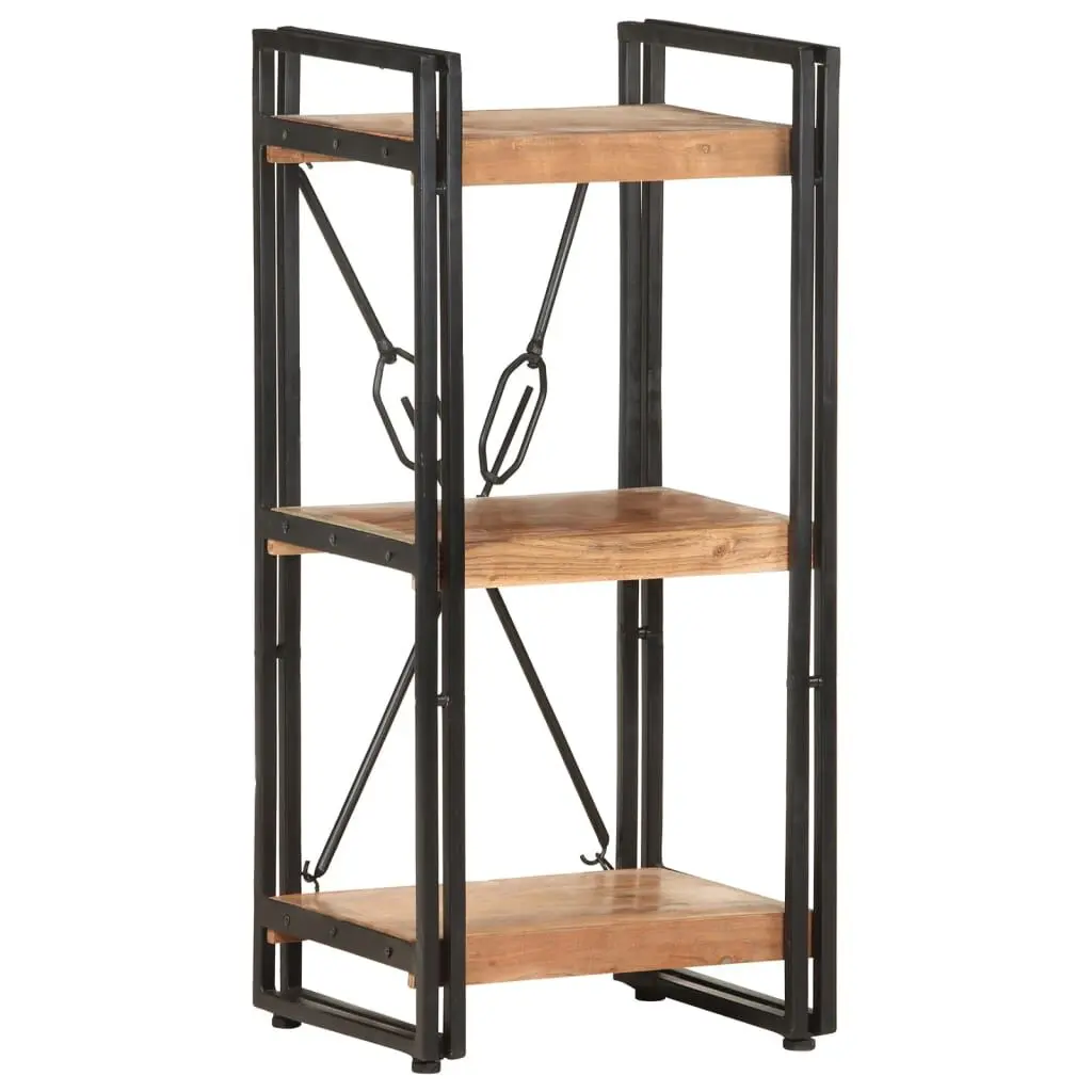 3-Tier Bookcase 15.7x11.8x31.5 Inches Solid Acacia Wood Small Bookshelf
