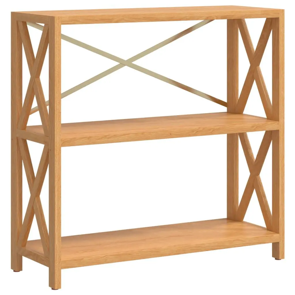 3-Tier Shelf 31.5x11.8x30.7 Inches Solid Wood Oak Storage Unit