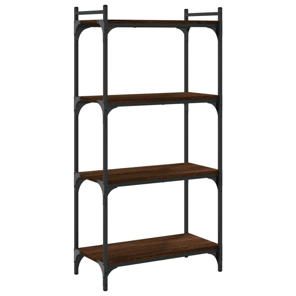 4-Tier Bookcase 23.6x11.8x47.2 Inches Brown Oak Engineered Wood Tall Bookshelf
