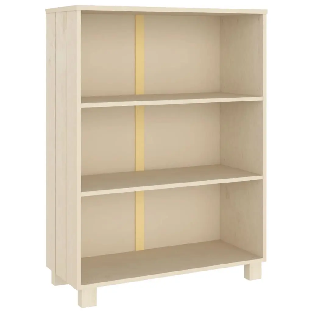 Book Cabinet HAMAR Honey Brown 33.5x13.8x44.1 Inches Solid Wood Pine Bookshelf