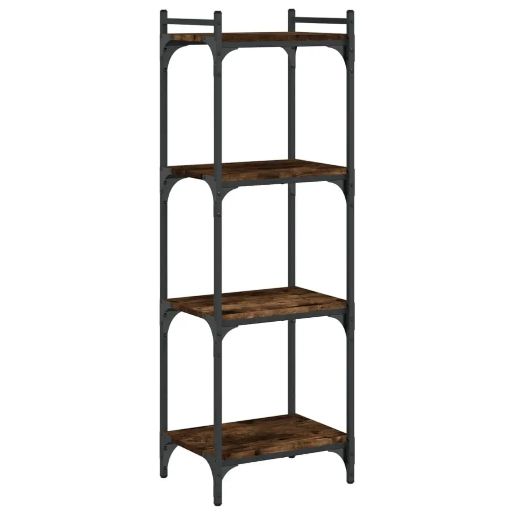 Bookcase 4-Tier Smoked Oak 15.7x11.8x47.2 Inches Engineered Wood Shelving