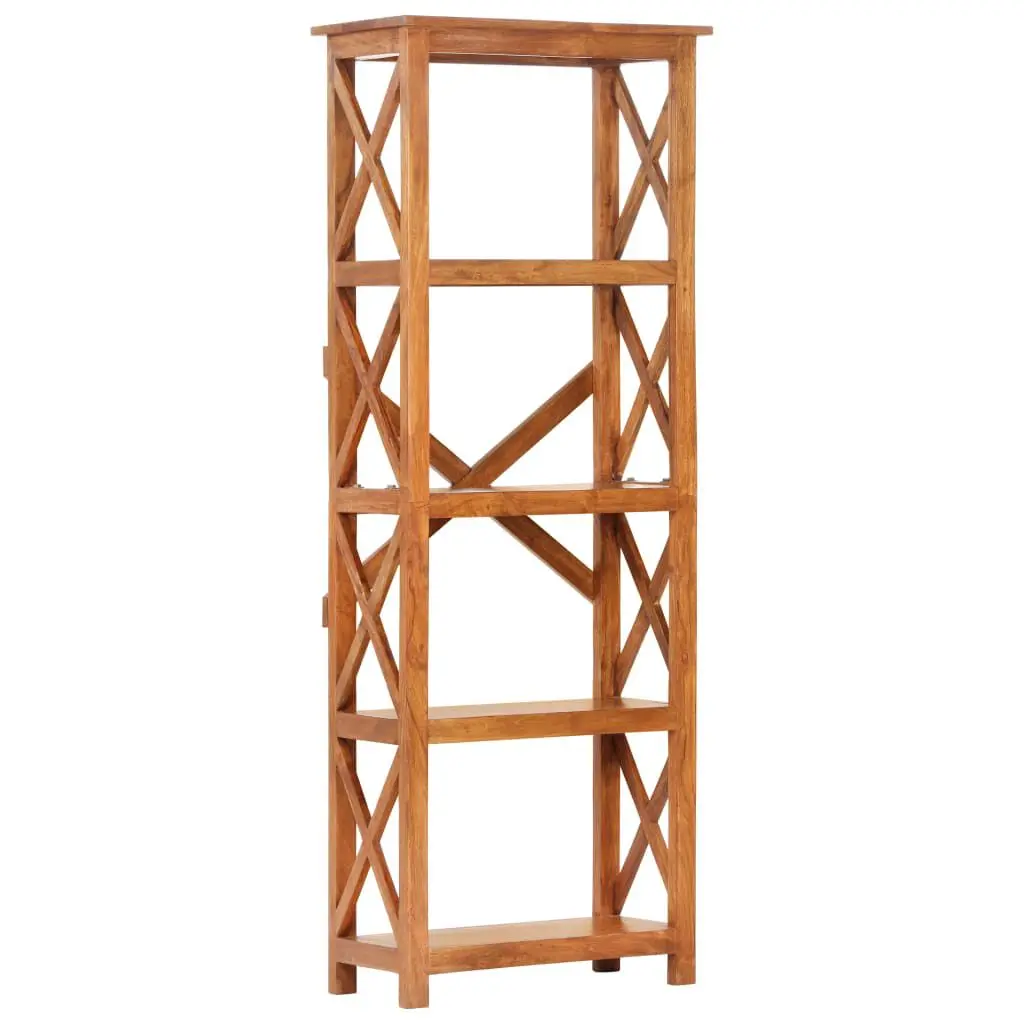 Bookshelf 23.6x11.8x63 Inches Solid Acacia Wood Honey Finish Tall Storage