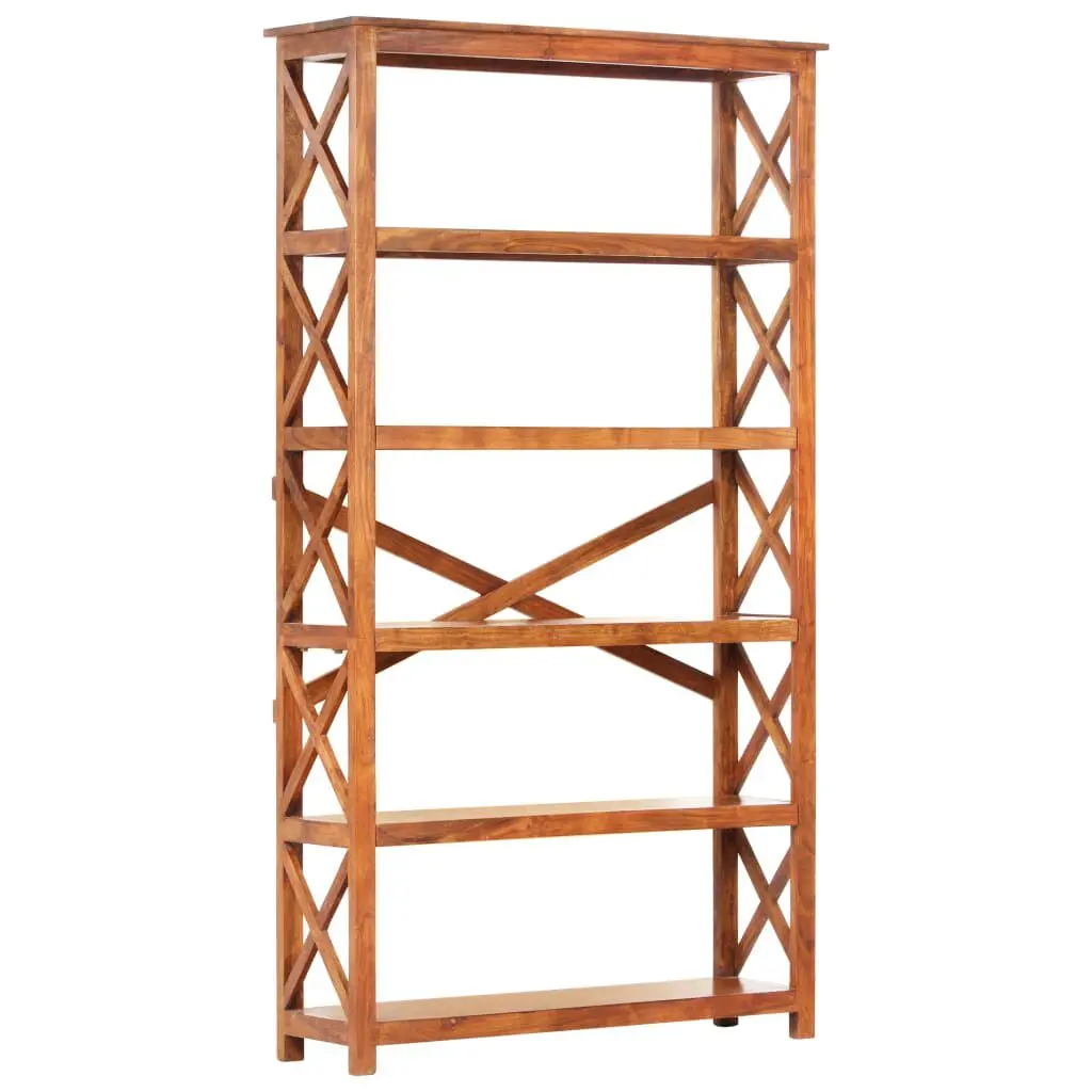 Bookshelf 39.4x11.8x70.9 Inches Solid Acacia Wood Honey Finish Large Storage