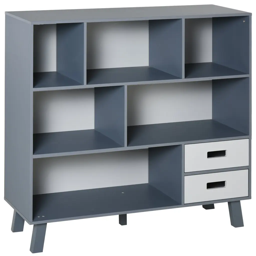 3 Tier Child Bookcase Open Shelves Cabinet Floor Standing Cube Storage aosom business