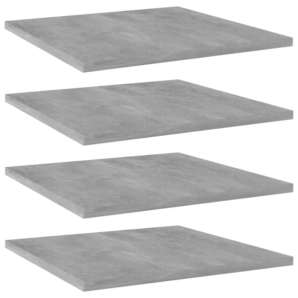 Bookshelf Boards 4 pcs Concrete Gray 15.7x15.7x0.6 Engineered Wood Shelving