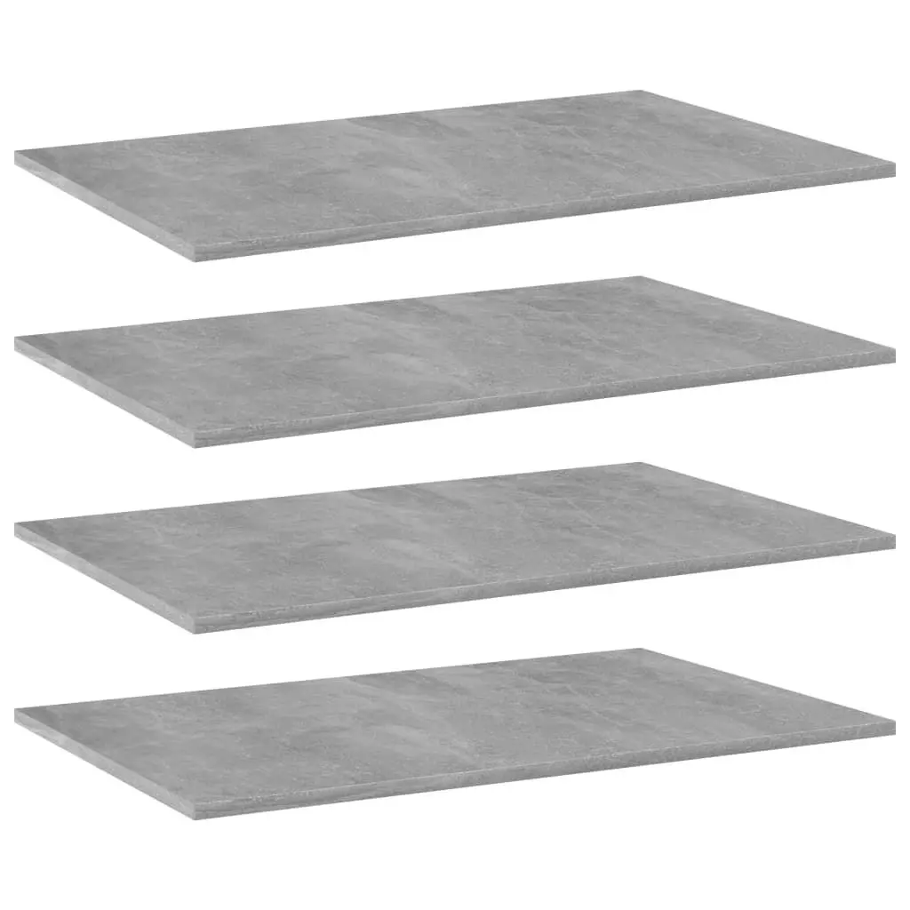 Bookshelf Boards 4 pcs Concrete Gray 31.5x19.7x0.6 Inches Engineered Wood