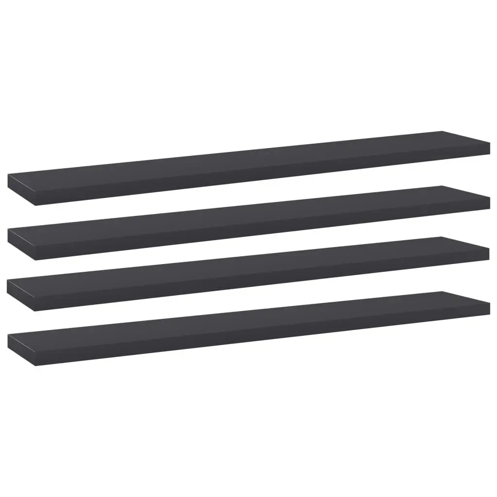 Bookshelf Boards 4 pcs Gray 23.6x3.9x0.6 Engineered Wood Shelving