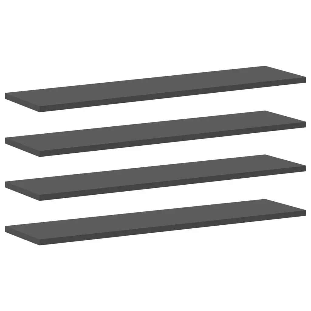 Bookshelf Boards 4 pcs Gray 31.5x7.9x0.6 Engineered Wood Shelving