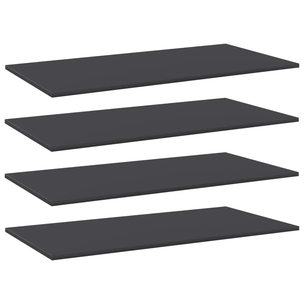 Bookshelf Boards 4 pcs Gray 39.4x19.7x0.6 Engineered Wood Wall Shelves