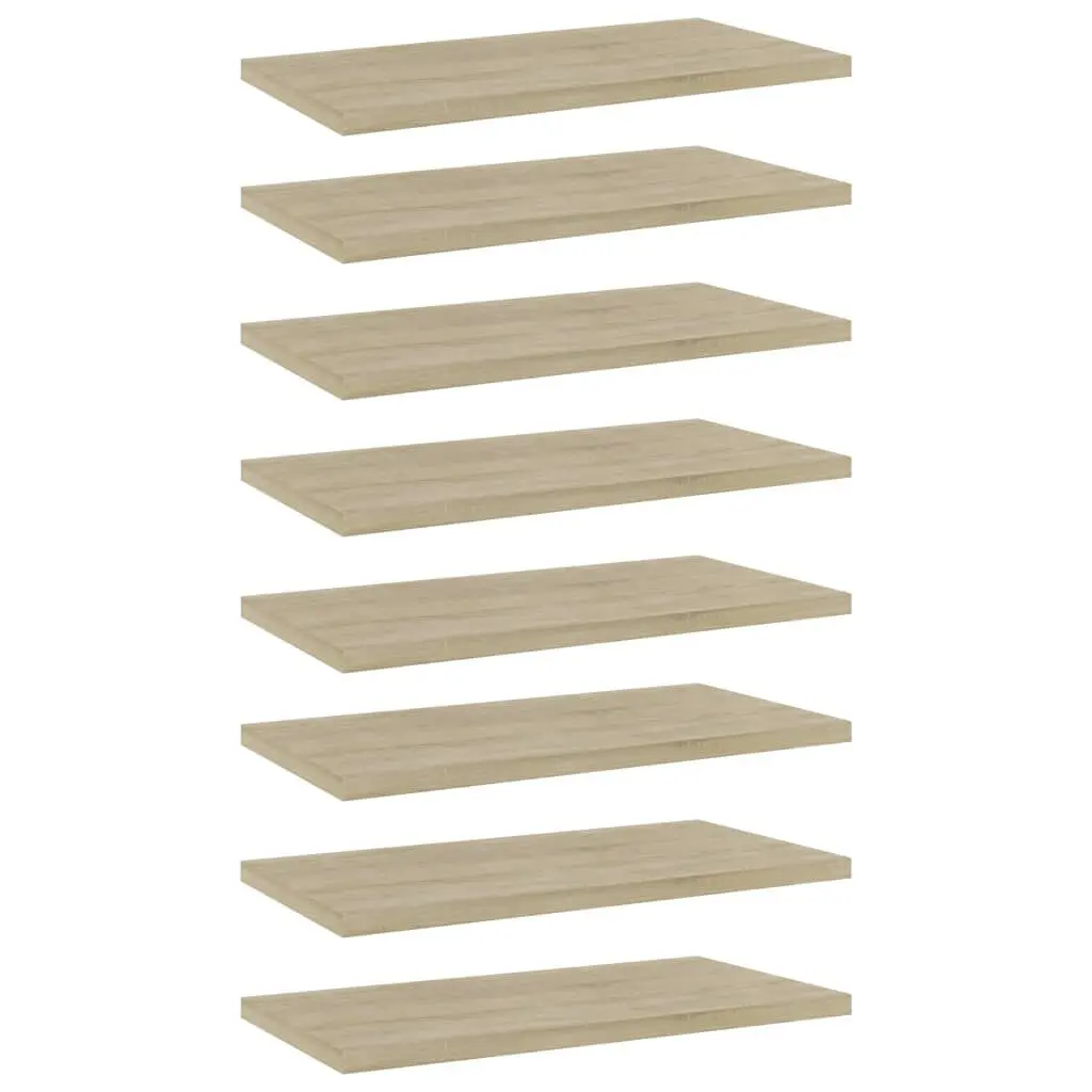 Bookshelf Boards 8 pcs Sonoma Oak 15.7x7.9x0.6 Engineered Wood Shelving