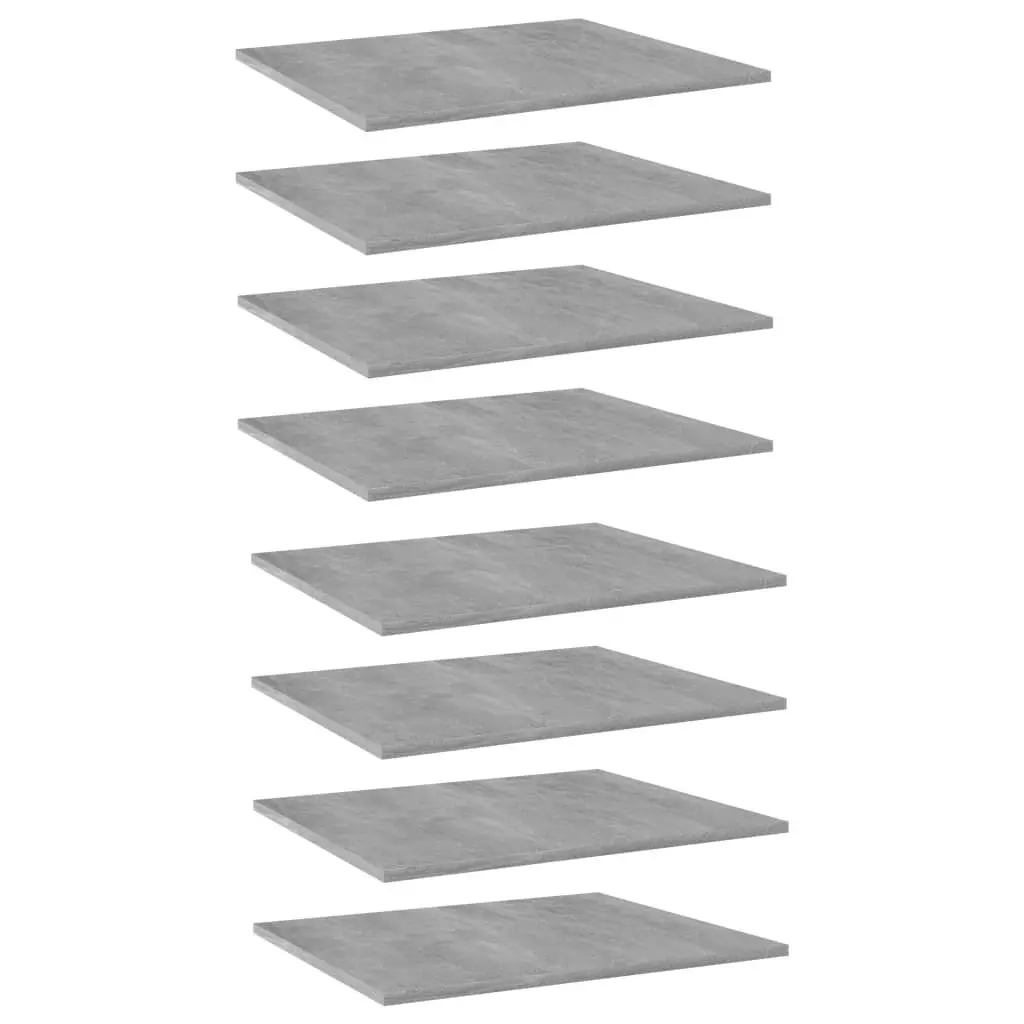 Bookshelf Boards 8 Pieces Concrete Gray 23.6x19.7x0.6 Inches Engineered Wood