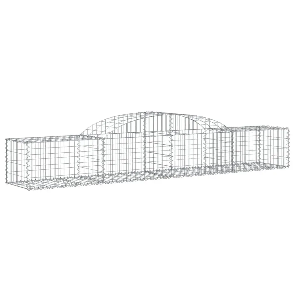 Short Arched Gabion Binquireet 118.1x19.7x15.7/23.6 Inch Galvanized Iron Border Fence