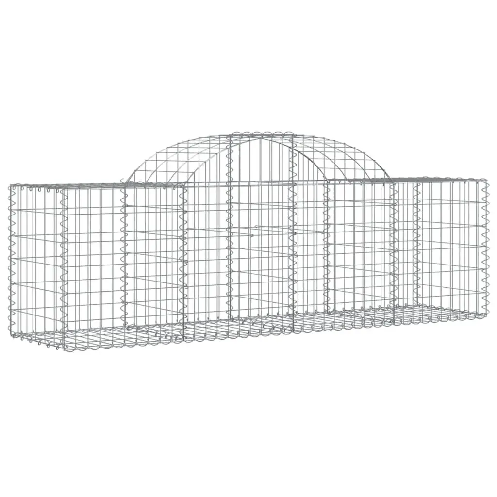 Short Arched Gabion Binquireet 78.7x19.7x23.6/31.5 Inch Galvanized Iron Garden Border