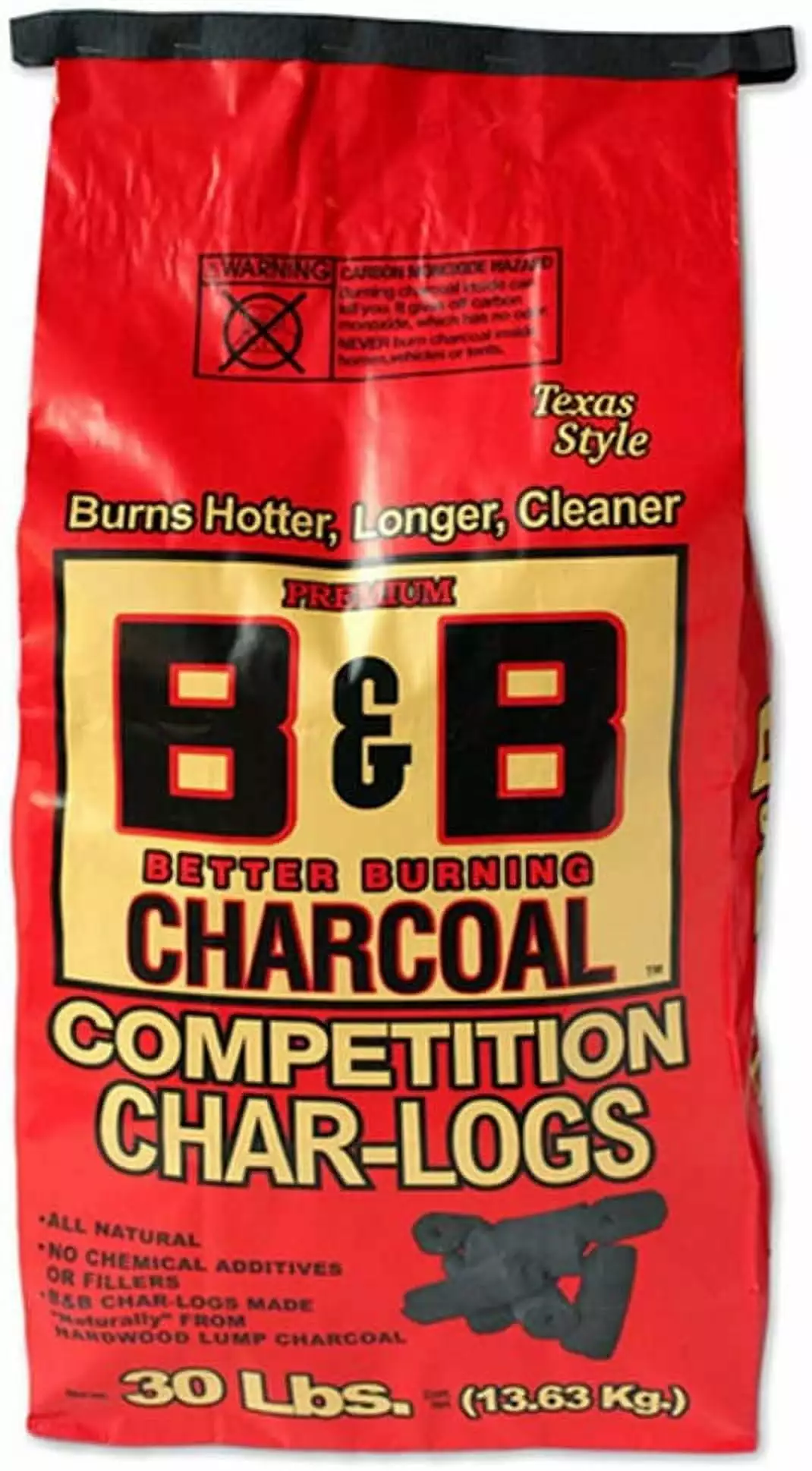 B&B Charcoal 00106 Competition Char-logs Charcoal Briquettes 30 Lbs BBQ