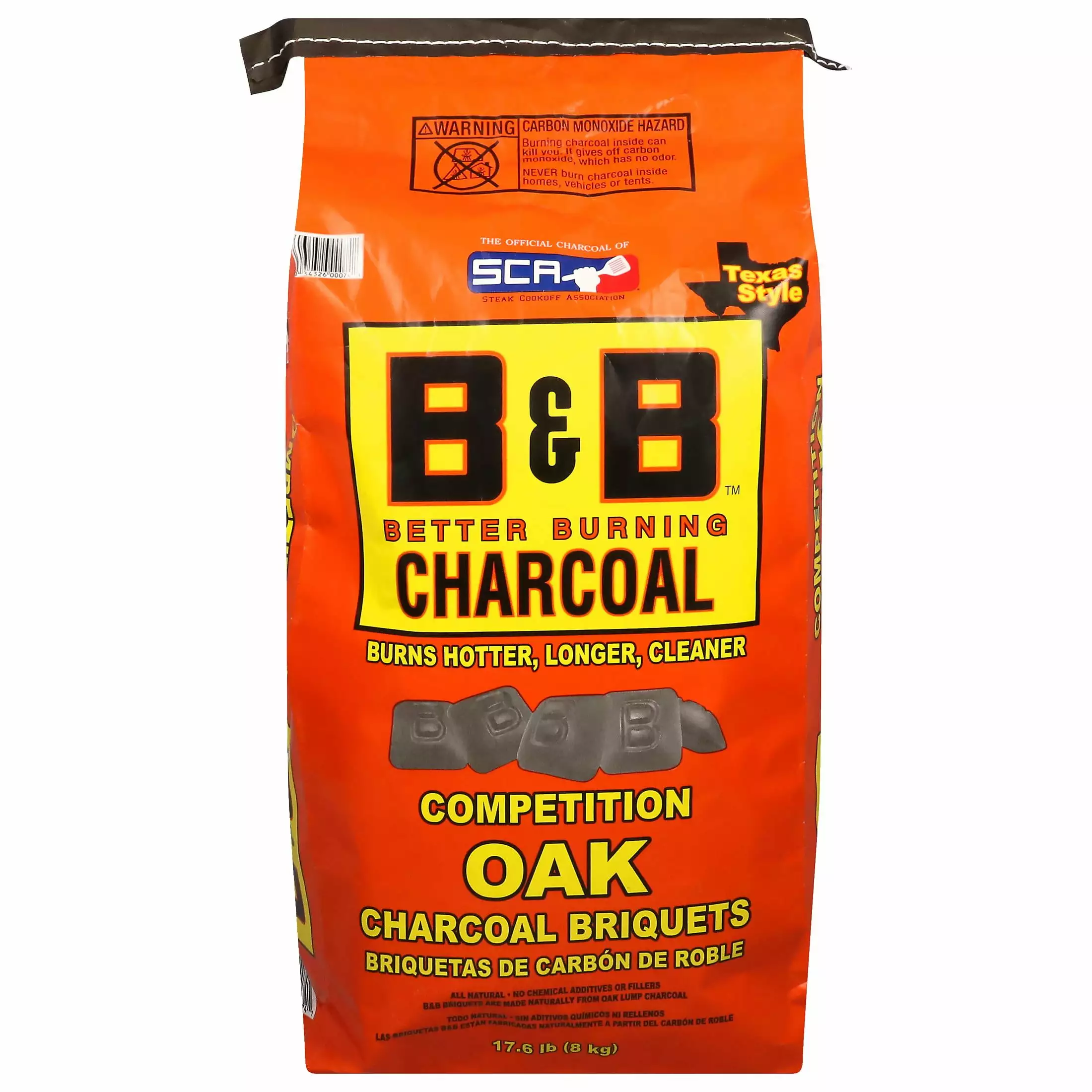 B&B Charcoal 17.6 lb Oak Charcoal Briquets High Heat Grilling and Smoking