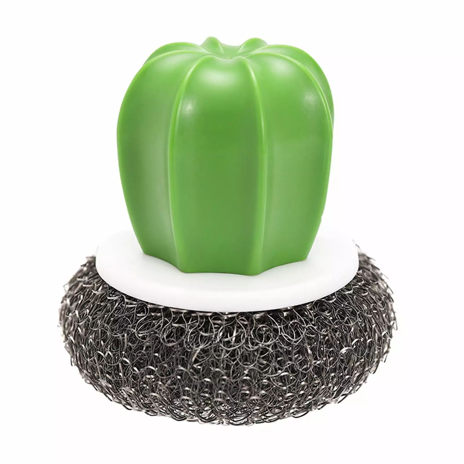 Cactus Dishwashing Brush Nano Cleaning Ball Solid Soap Dish Stainless Steel Handle