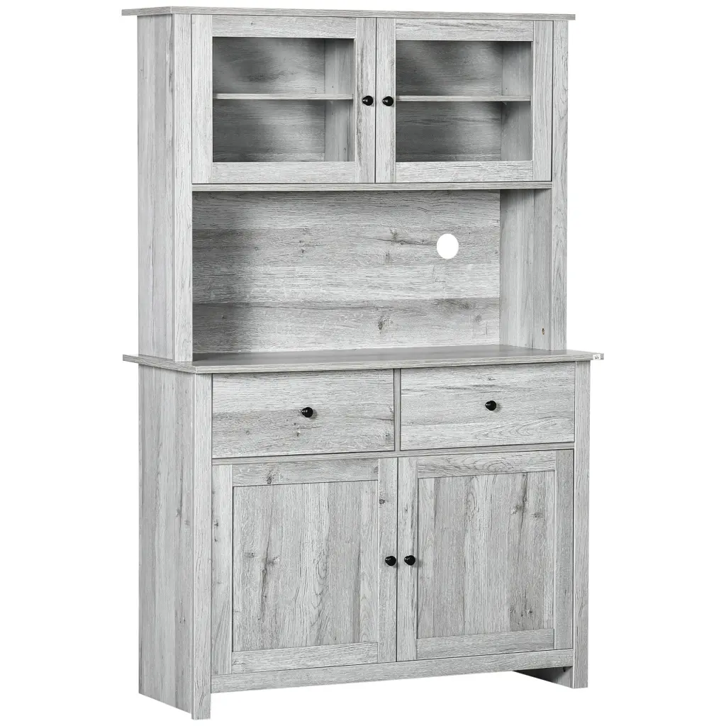 63.5 Inch Kitchen Buffet Hutch Pantry Storage Cabinet 4 Shelves aosom business
