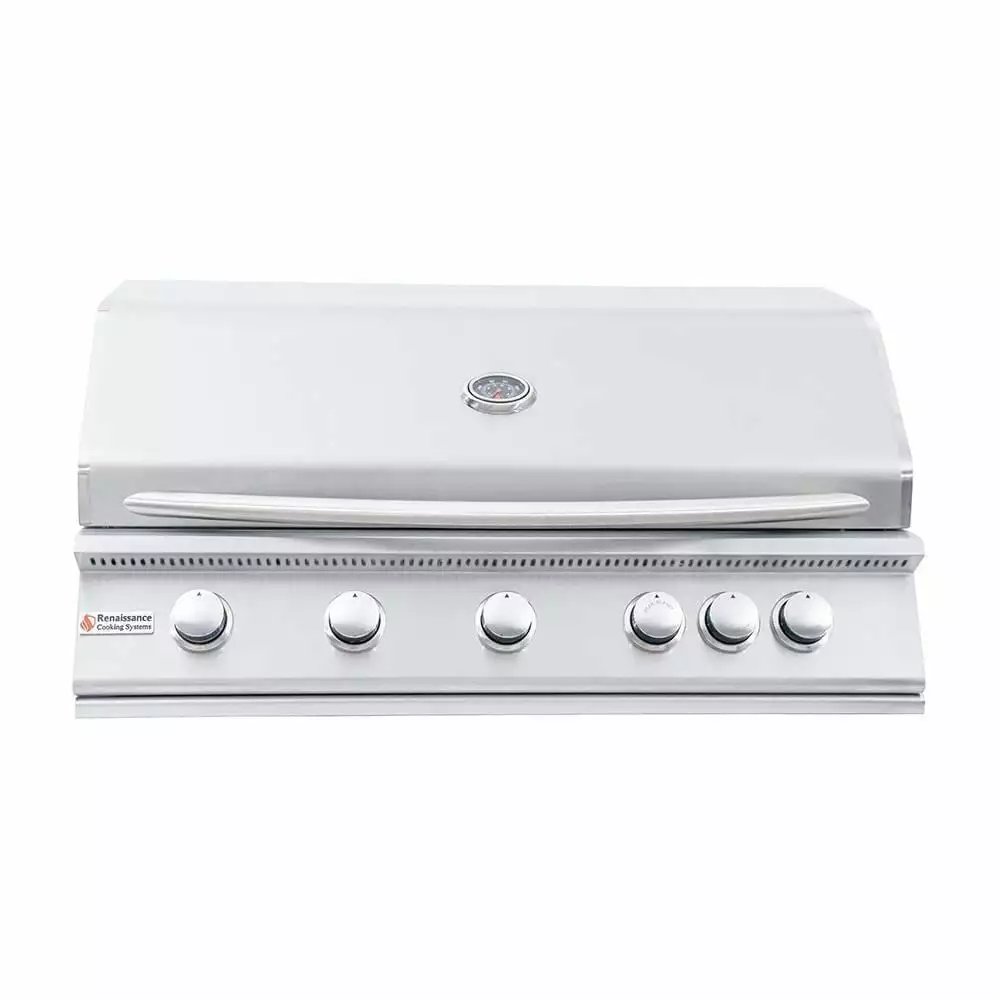 RCS Premier Series 40-Inch 5-Burner Built- Propane Gas Grill Rear Infrared Burner