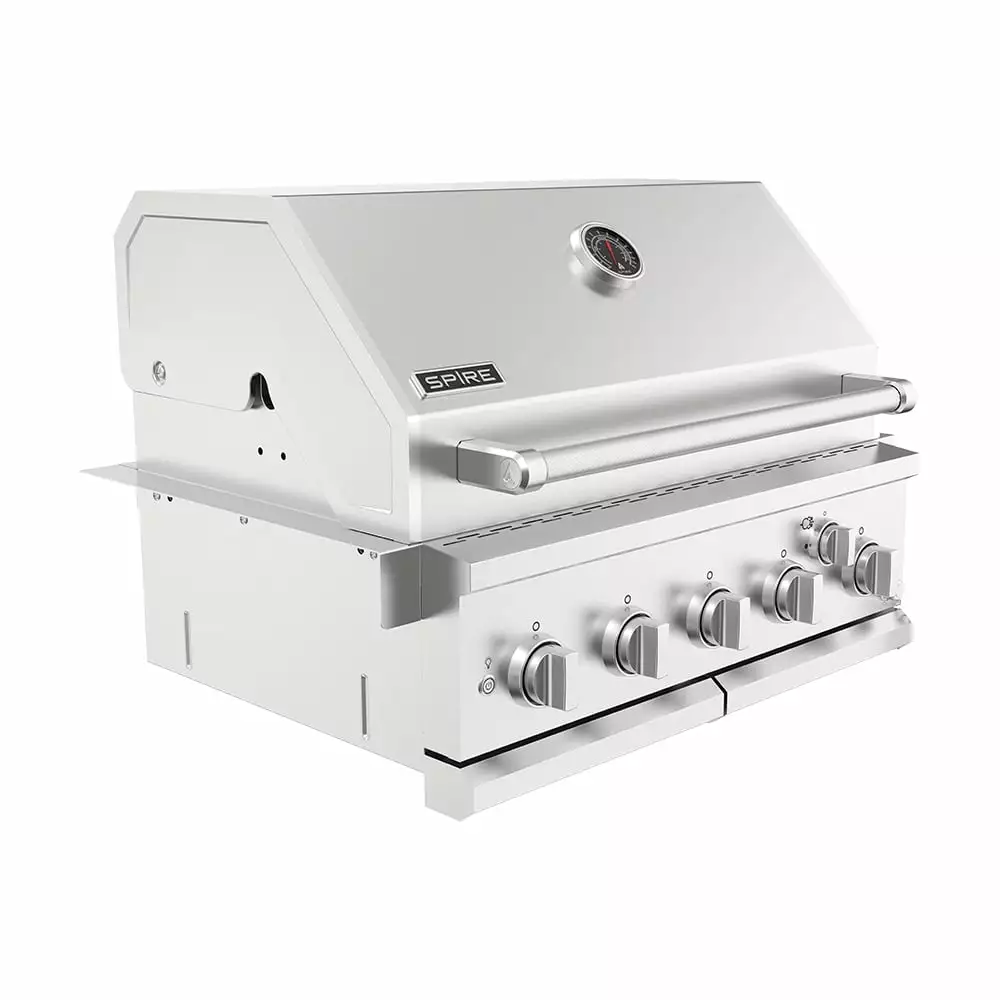Spire Luxury Barbecue 5 Burner Rear Burner Propane Gas Convertible to Natural Gas 30 Inch Built- Island Grill Head Stainle...