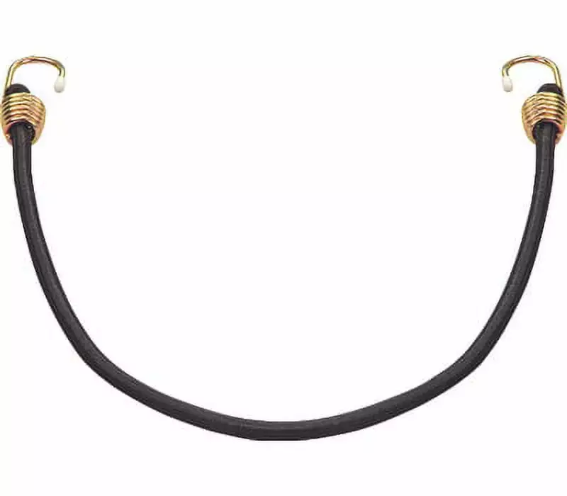 ProSource Heavy Duty Black Stretch Cords 18 Inch Dichromate Plated Metal Hooks Pack 6