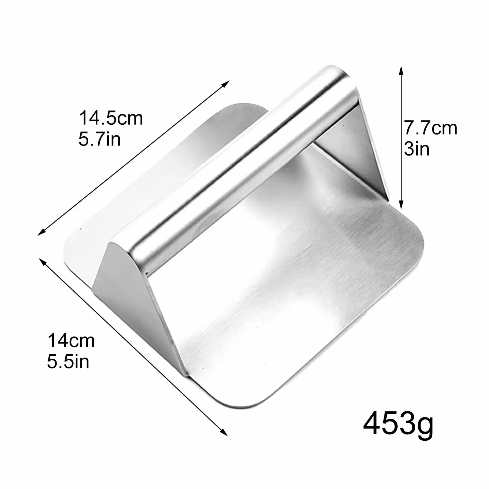 Burger Press Flat Bottom Ground Meat Masher Grill and Flat Top Grilling