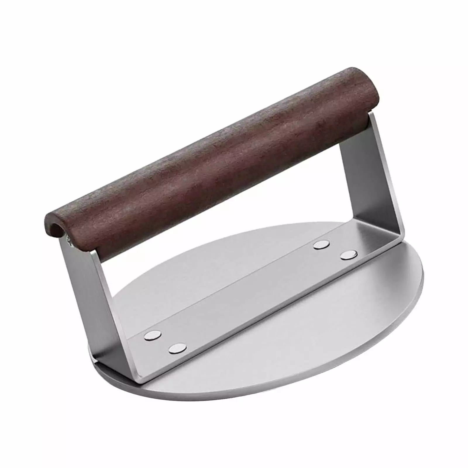 LOVIVER Stainless Steel Burger Press Round Heat Resistant Handle Nonstick Sandwich BBQ Small